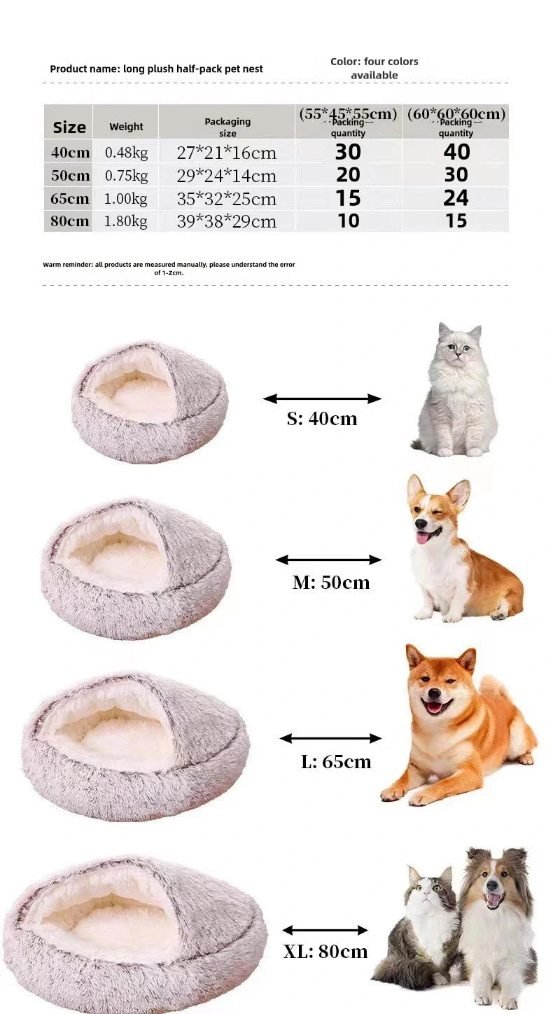 Semi-Enclosed Plush Cat Nest
