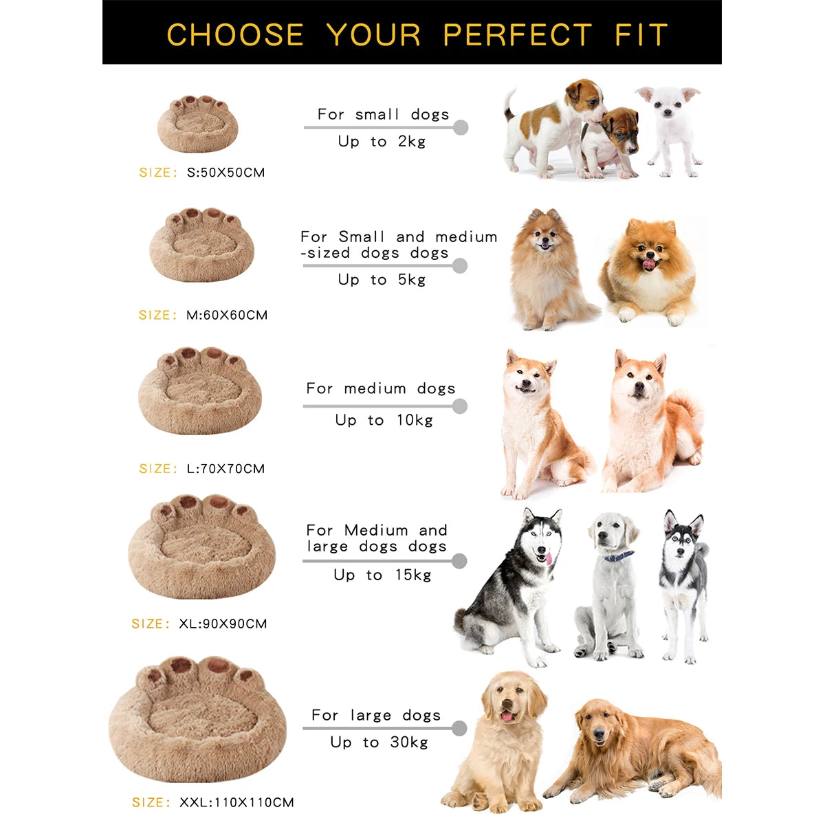 Fluffy Round Dog Bed