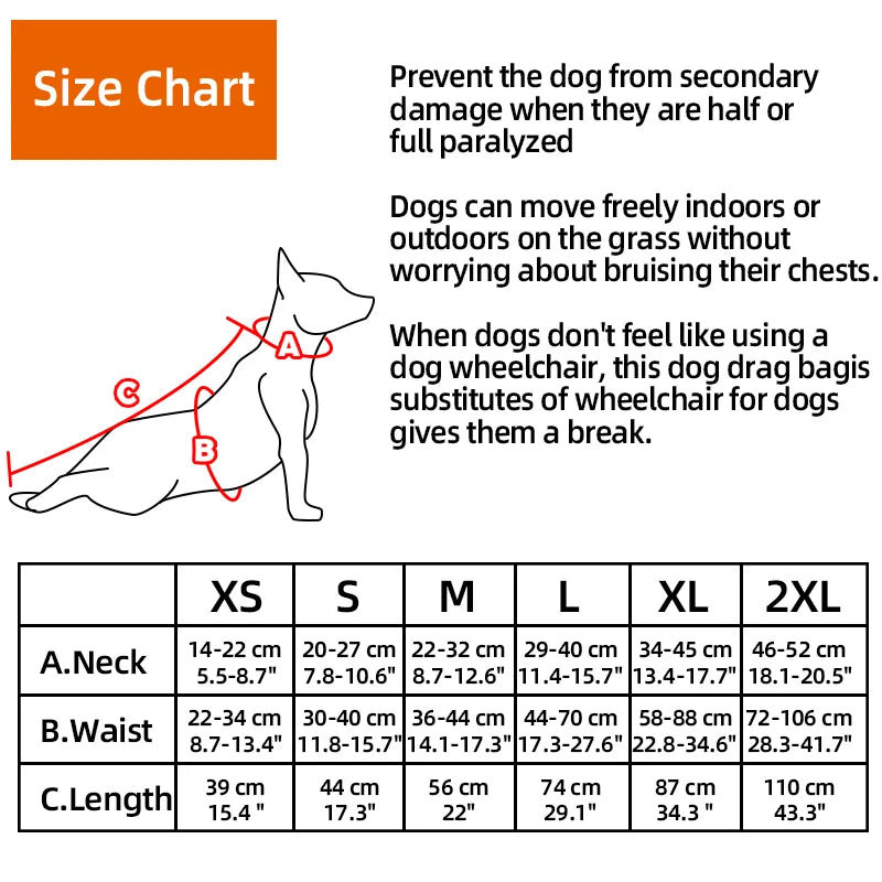 Pet Drag Bag for Dogs with Limited Mobility
