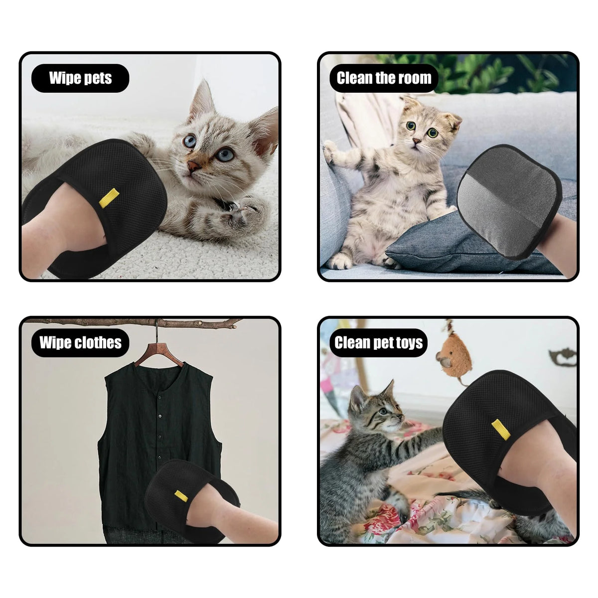 Double-Sided Pet Grooming Gloves