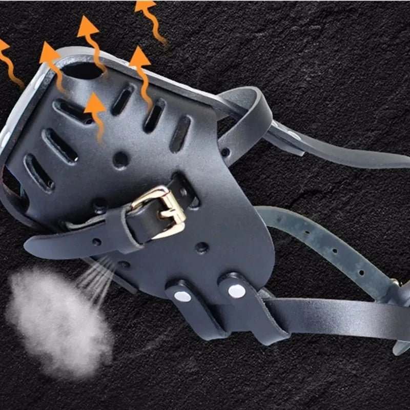 Leather Basket Dog Muzzle