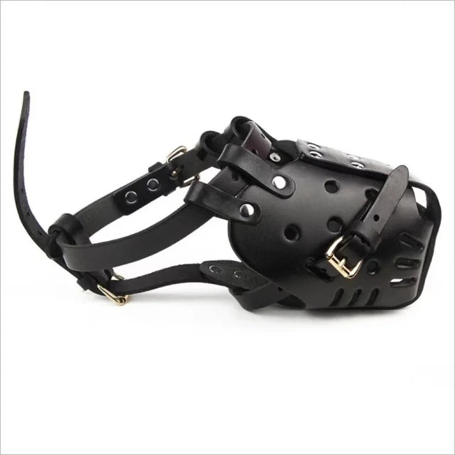 Leather Basket Dog Muzzle