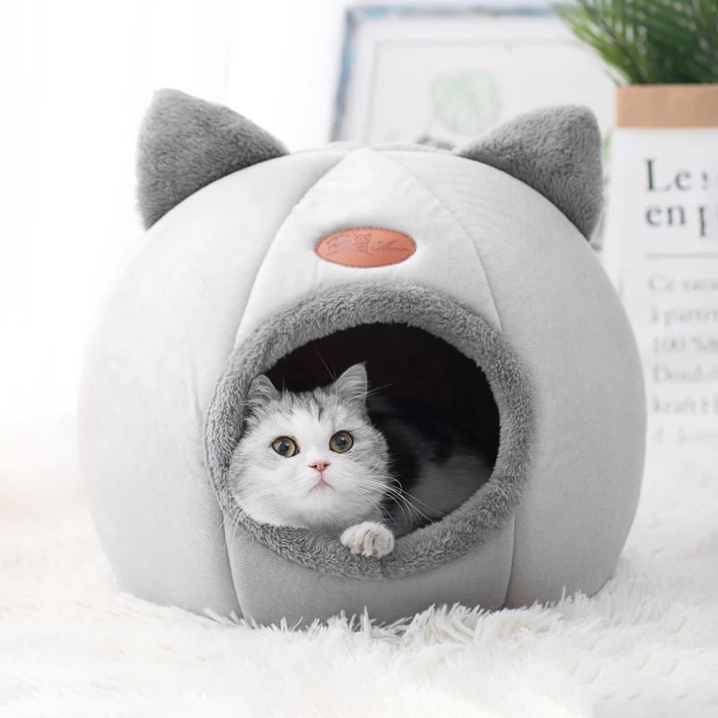Winter Cat Cave Bed