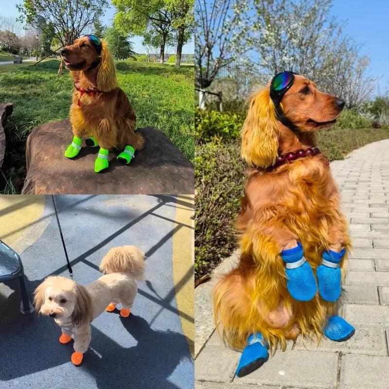 Breathable Mesh Dog Boots (4-Pack)