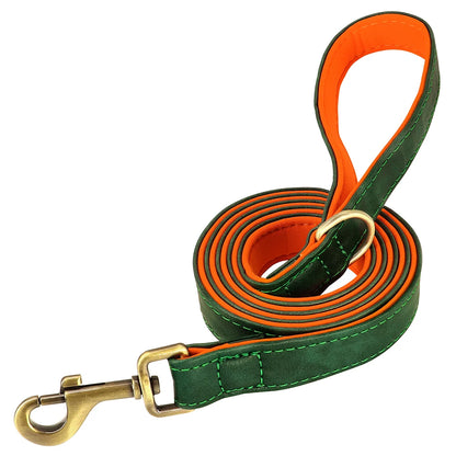 Engraved Leather Dog Collar and Leash Set