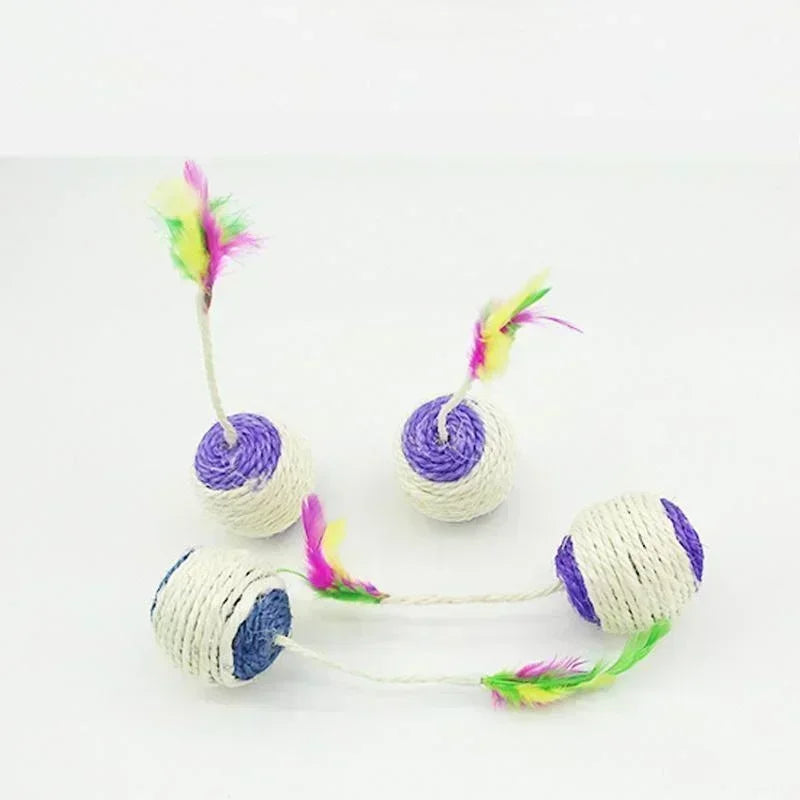 Sisal Feather Scratching Ball Cat Toy