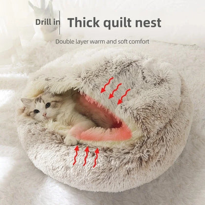 Semi-Enclosed Plush Cat Nest