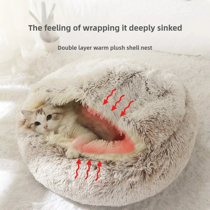 Semi-Enclosed Plush Cat Nest
