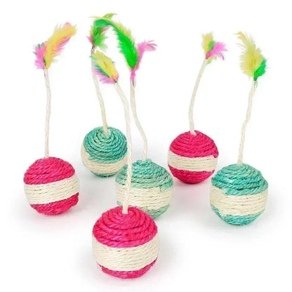 Sisal Feather Scratching Ball Cat Toy