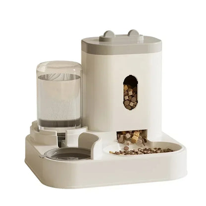 Pet Food Bowl with Water Fountain Stand