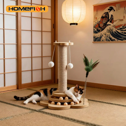 Wood Cat Turntable Scratcher