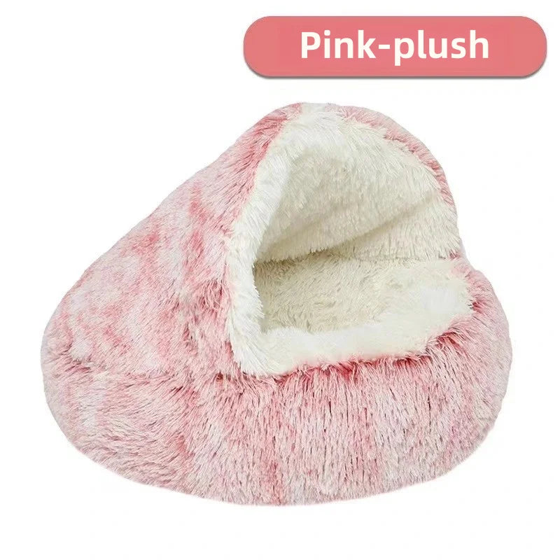 Semi-Enclosed Plush Cat Nest