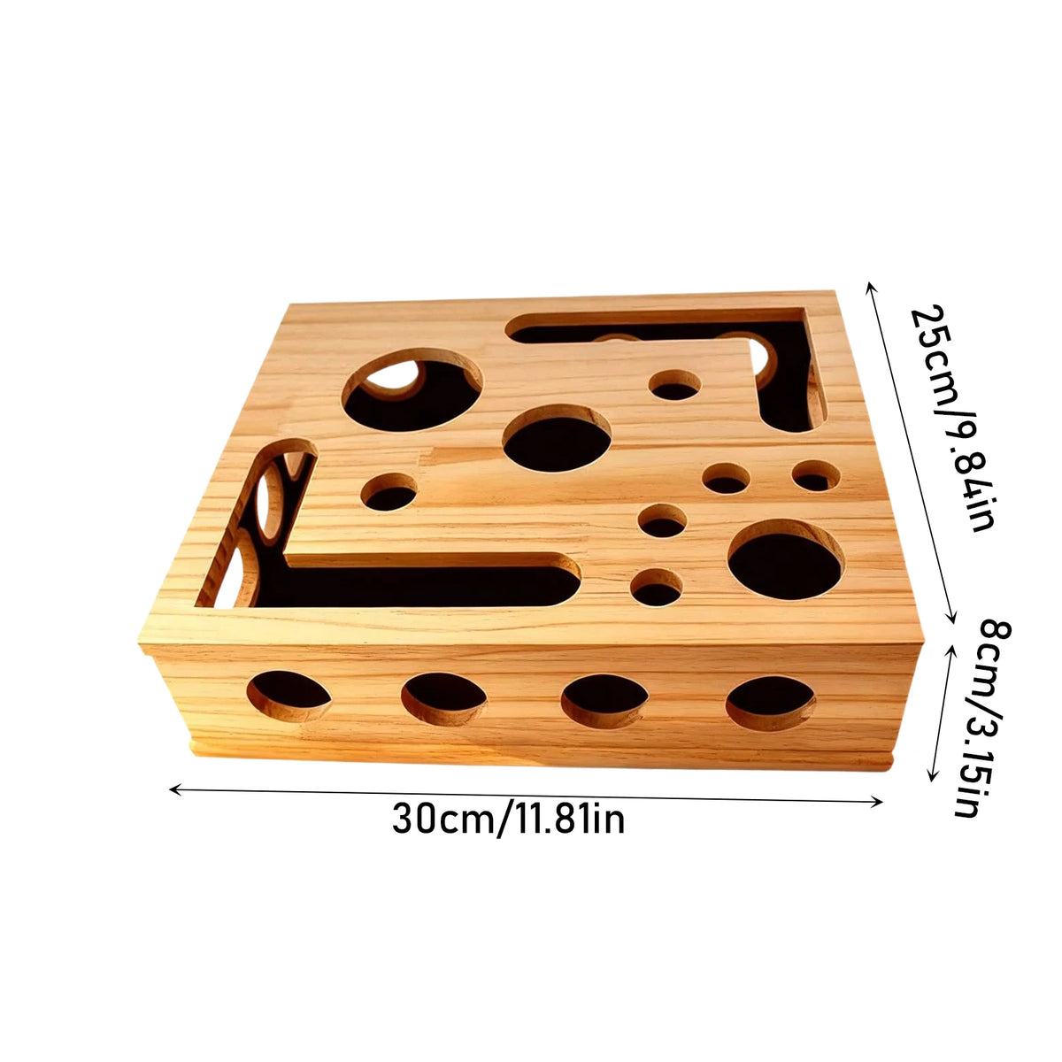 Wooden Cat Maze Treat Puzzle