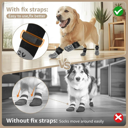 Anti-Slip Grip Dog Socks (4-Pack)