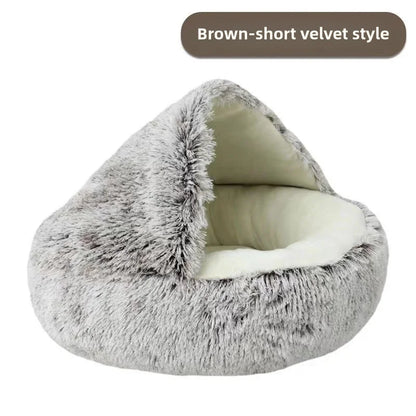 Semi-Enclosed Plush Cat Nest