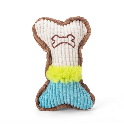 Plush Squeaky Bone Chew Toy