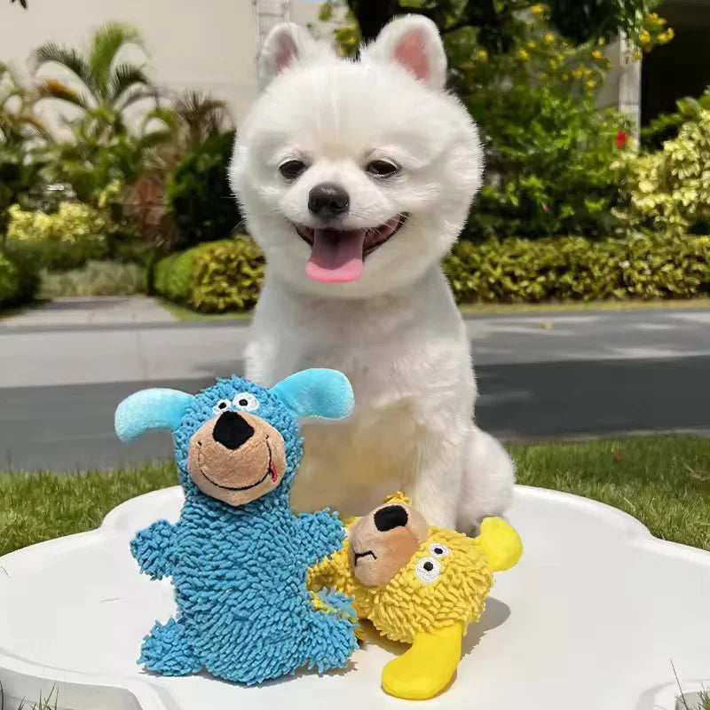 Plush Squeaky Teething Dog Toy
