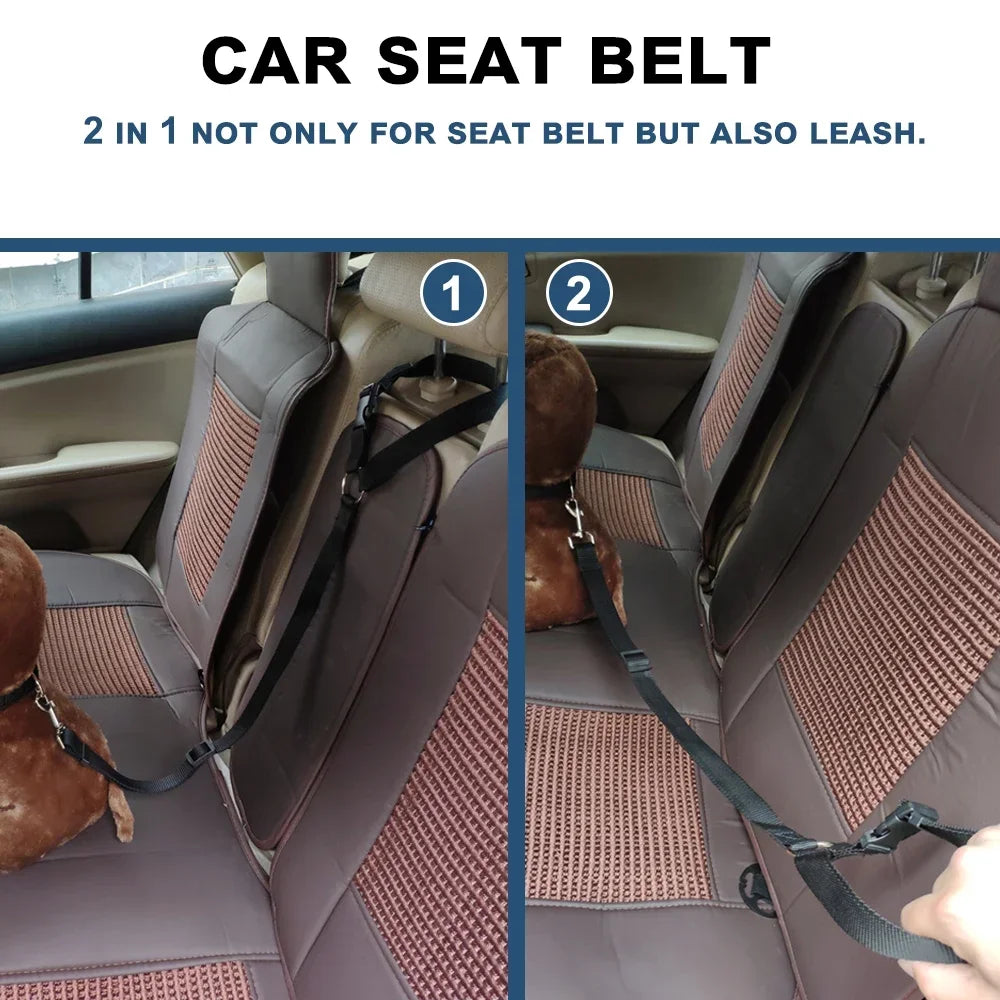 2-in-1 Dog Car Safety Belt and Leash