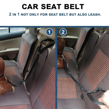 2-in-1 Dog Car Safety Belt and Leash
