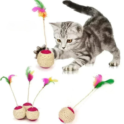 Sisal Feather Scratching Ball Cat Toy