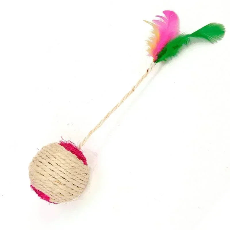 Sisal Feather Scratching Ball Cat Toy