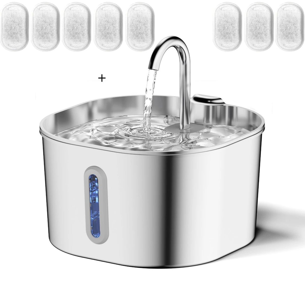 Stainless Steel Cat Water Fountain 2.2L
