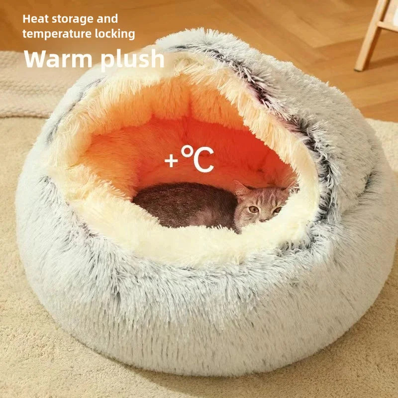 Semi-Enclosed Plush Cat Nest