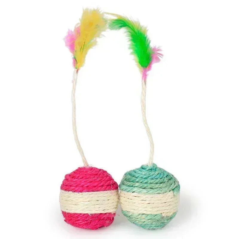 Sisal Feather Scratching Ball Cat Toy