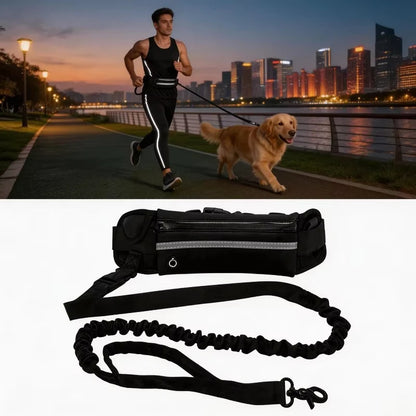 Hands-Free Reflective Dog Leash with Waist Bag