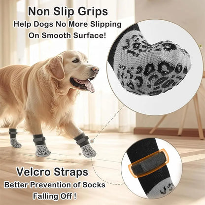Anti-Slip Grip Dog Socks (4-Pack)