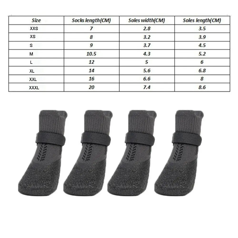 4-Pack Waterproof Dog Shoe Socks