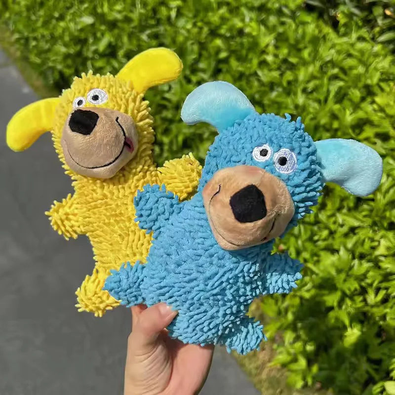 Plush Squeaky Teething Dog Toy