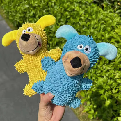 Plush Squeaky Teething Dog Toy