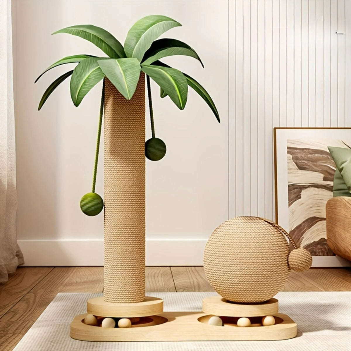 Coconut Tree Cat Scratching Post and Tower