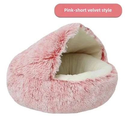 Semi-Enclosed Plush Cat Nest