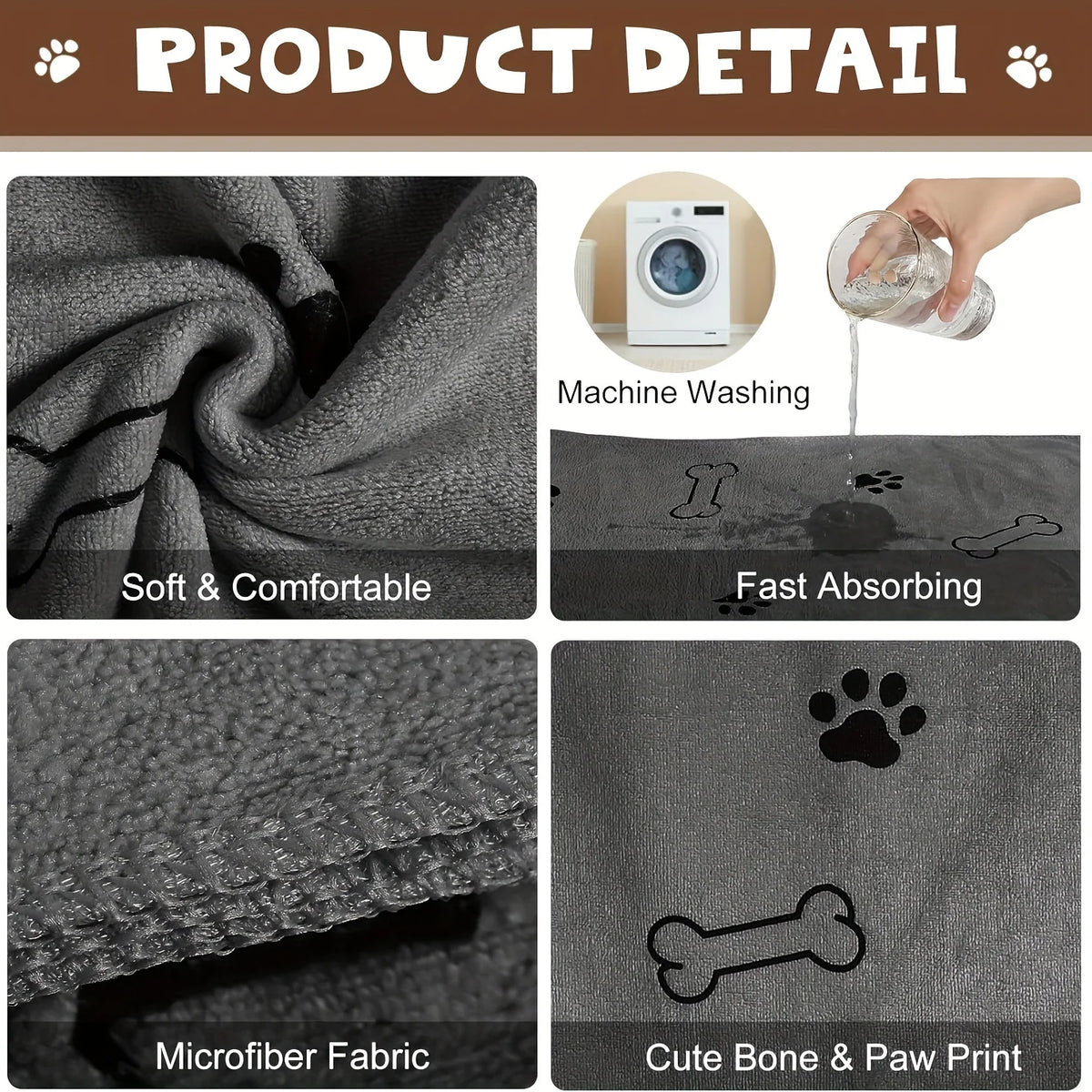 Quick-Dry Microfiber Dog Towel