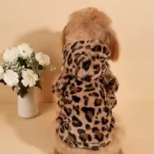 Leopard Hooded Dog Jumper