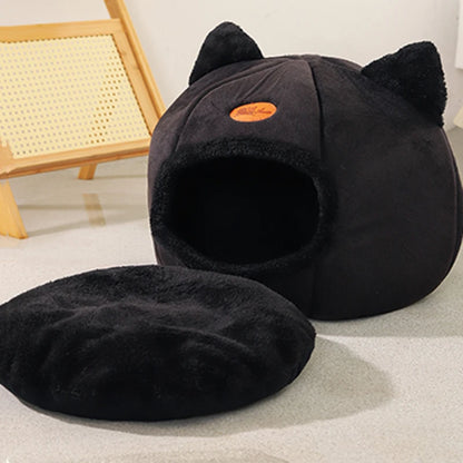 Winter Cat Cave Bed
