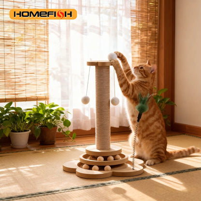 Wood Cat Turntable Scratcher