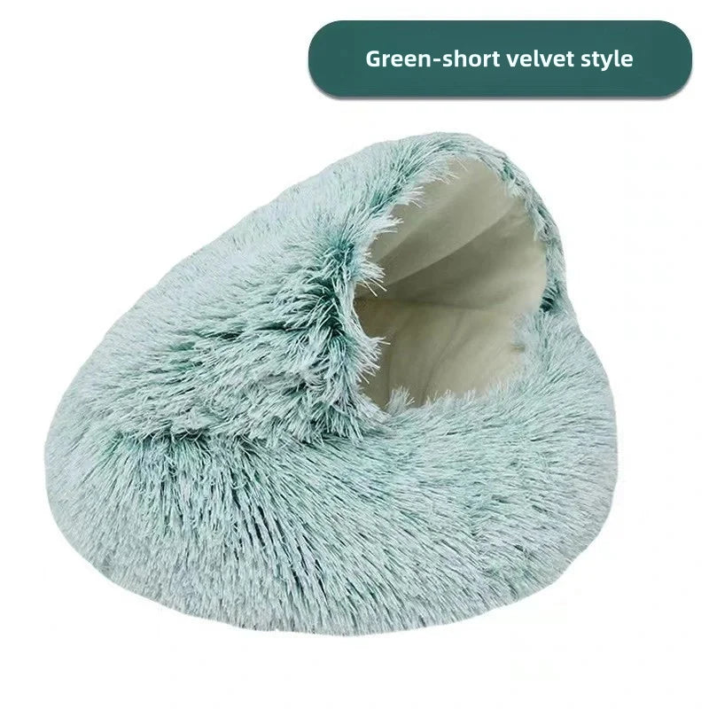 Semi-Enclosed Plush Cat Nest