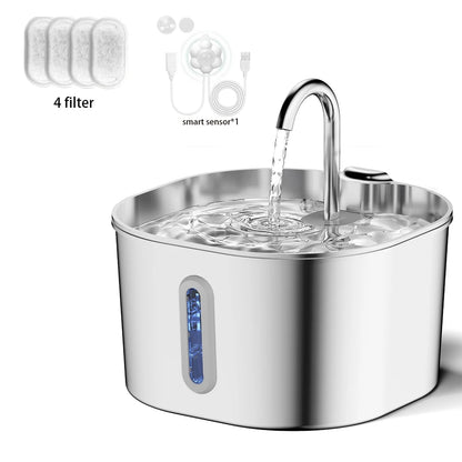 Stainless Steel Cat Water Fountain 2.2L