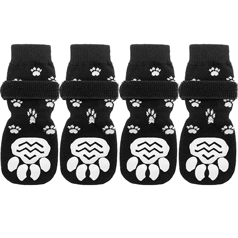 Anti-Slip Dog Socks with Straps (4-Pack)