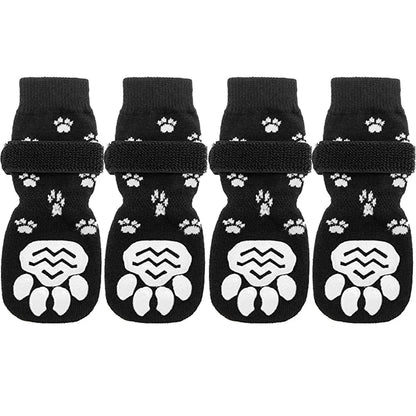 Anti-Slip Dog Socks with Straps (4-Pack)