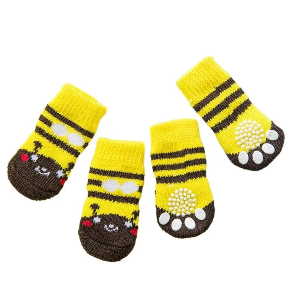 4-Pack Winter Knit Dog Socks