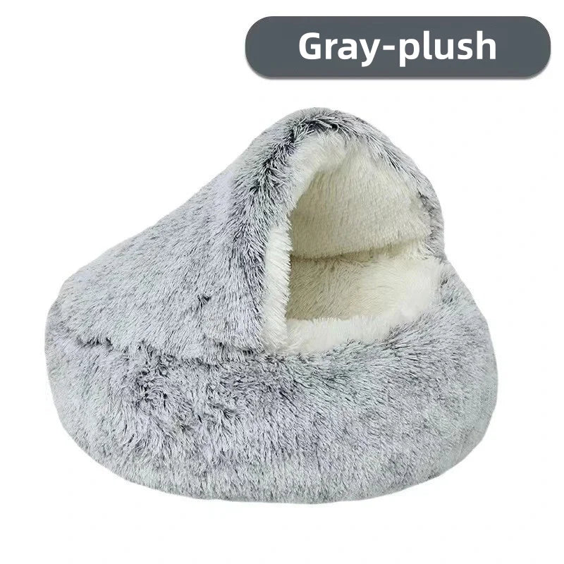 Semi-Enclosed Plush Cat Nest
