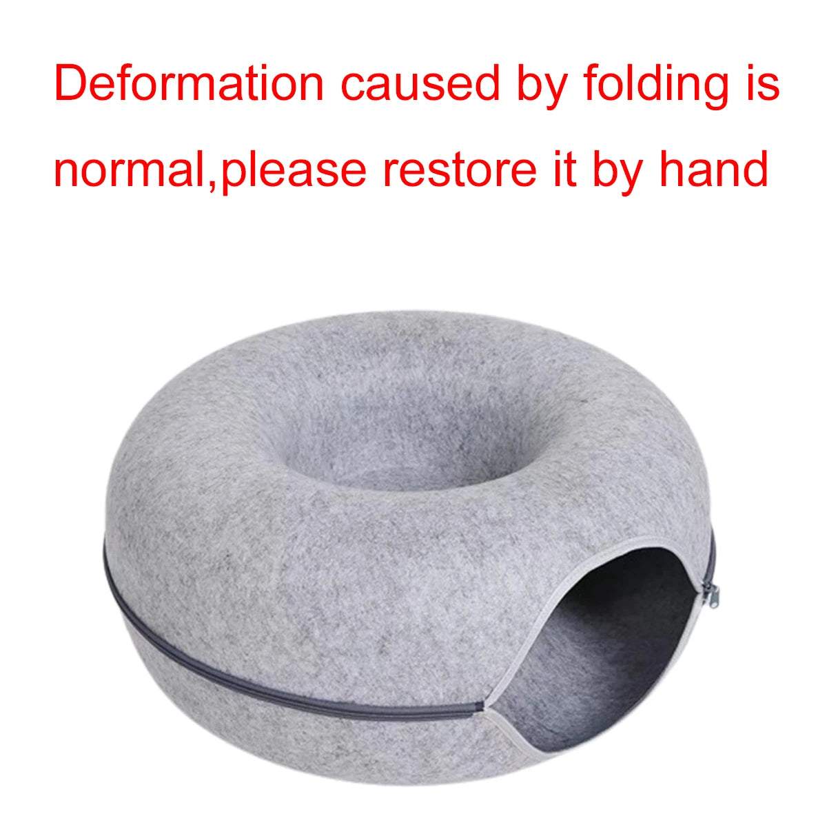 Felt Cat Donut Tunnel Bed