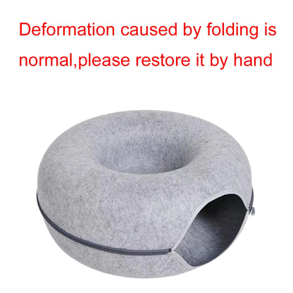 Felt Cat Donut Tunnel Bed