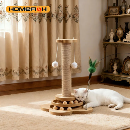 Wood Cat Turntable Scratcher