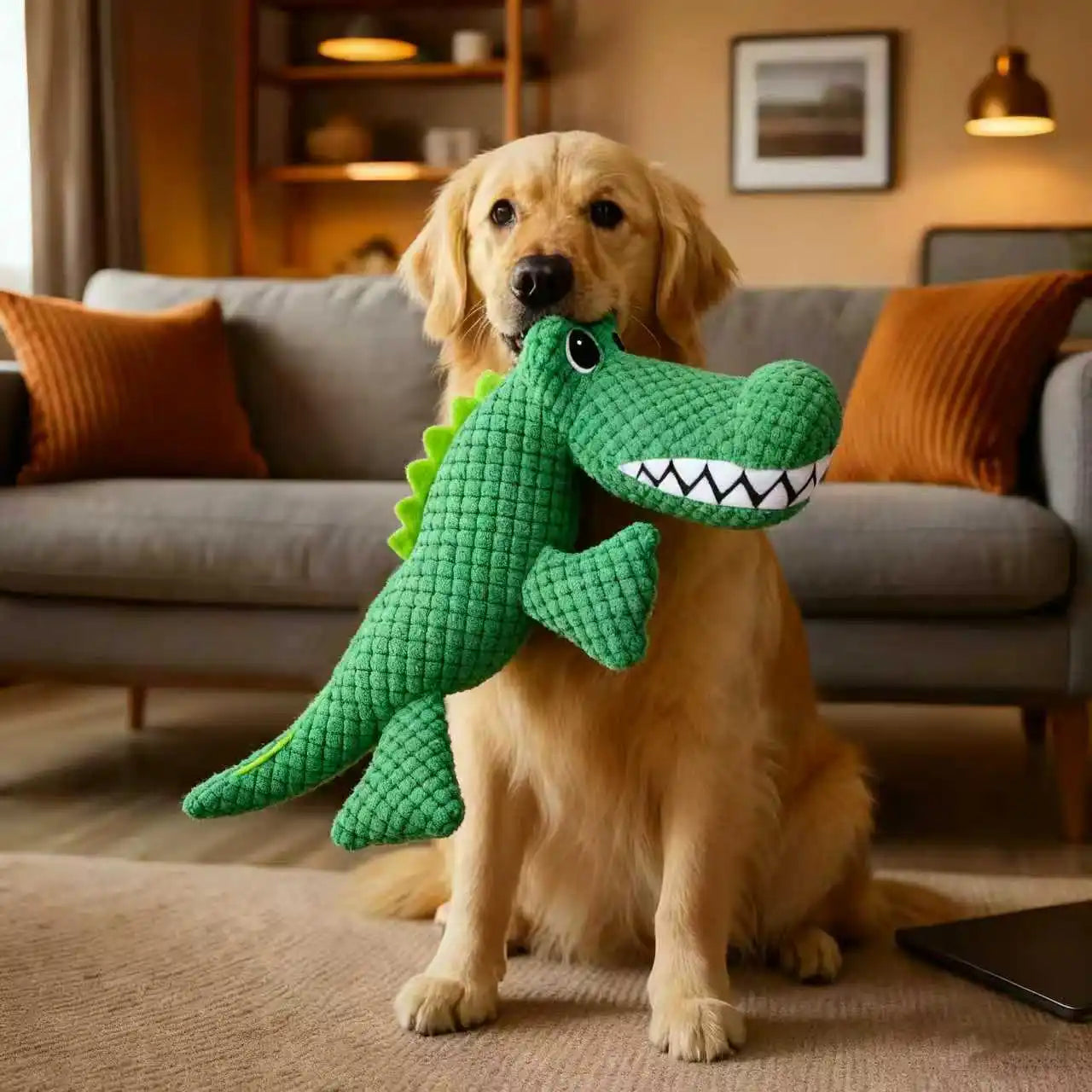 Chew-Resistant Crocodile Plush Toy
