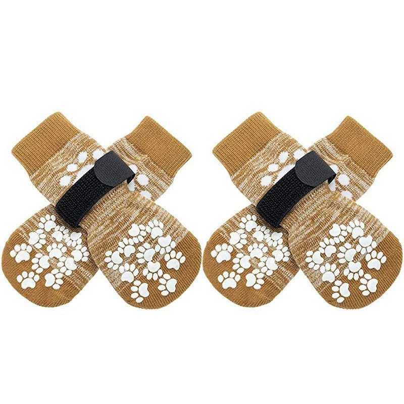 Anti-Slip Dog Socks with Straps (4-Pack)